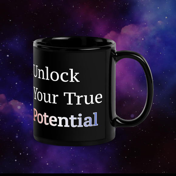DGRS 'Unlock Your True Potential' black mug